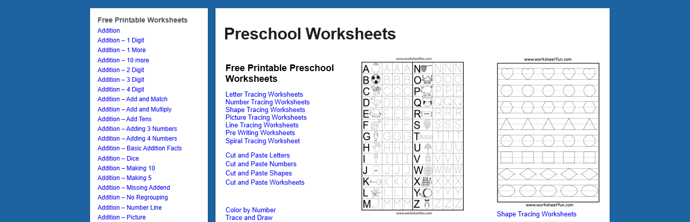  Worksheets for Preschoolers
