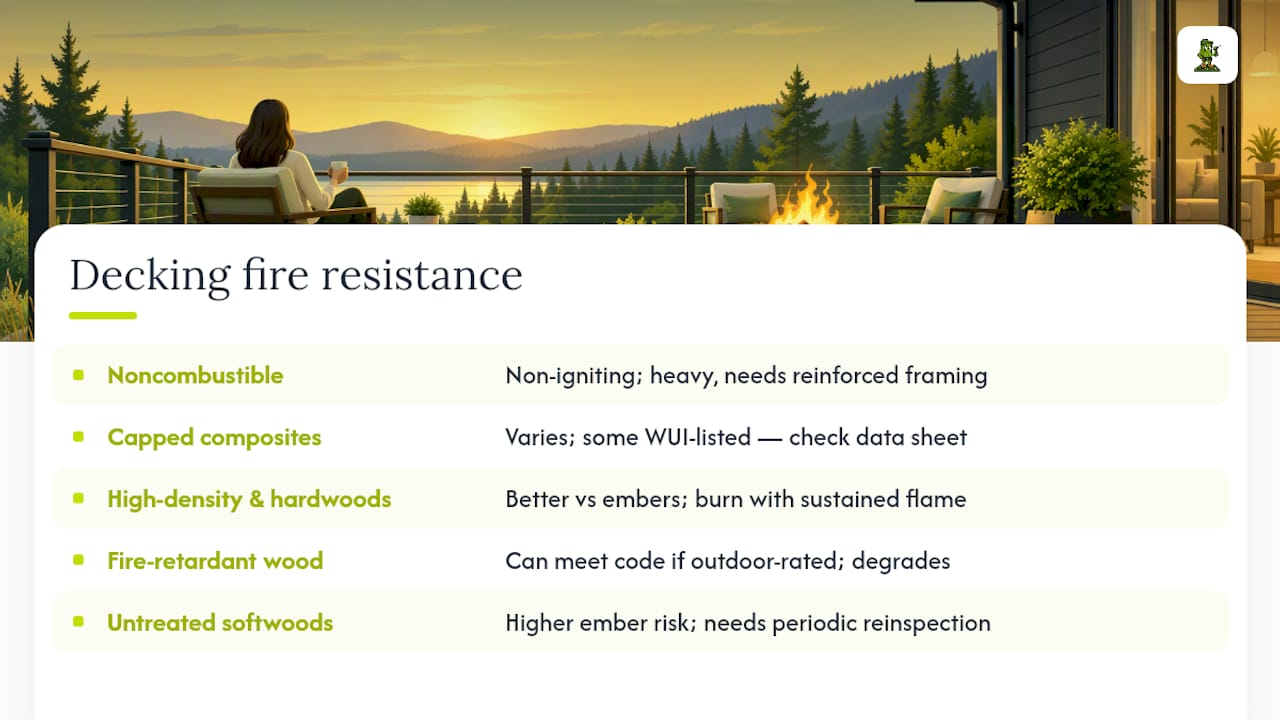 Which Decking Materials Actually Resist Fire? — overview diagram