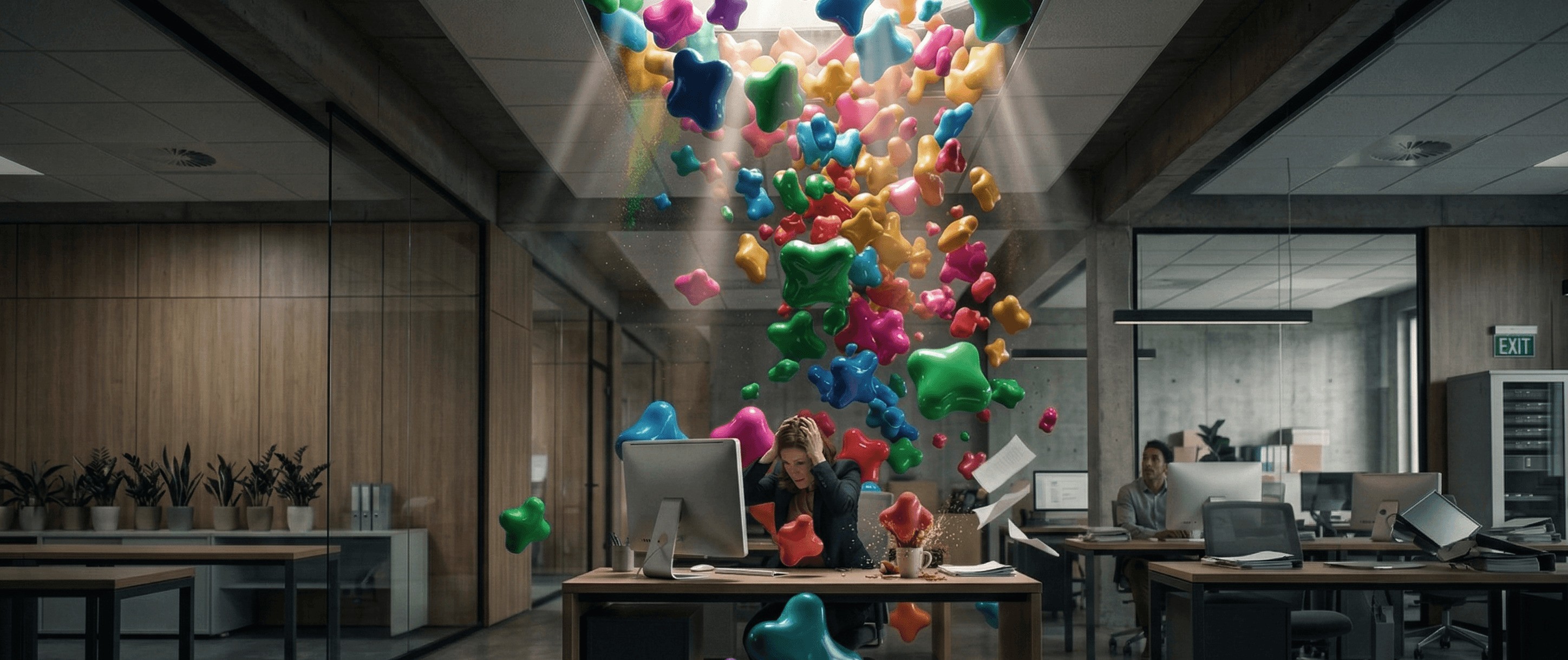 Team collaborating with digital tools at work