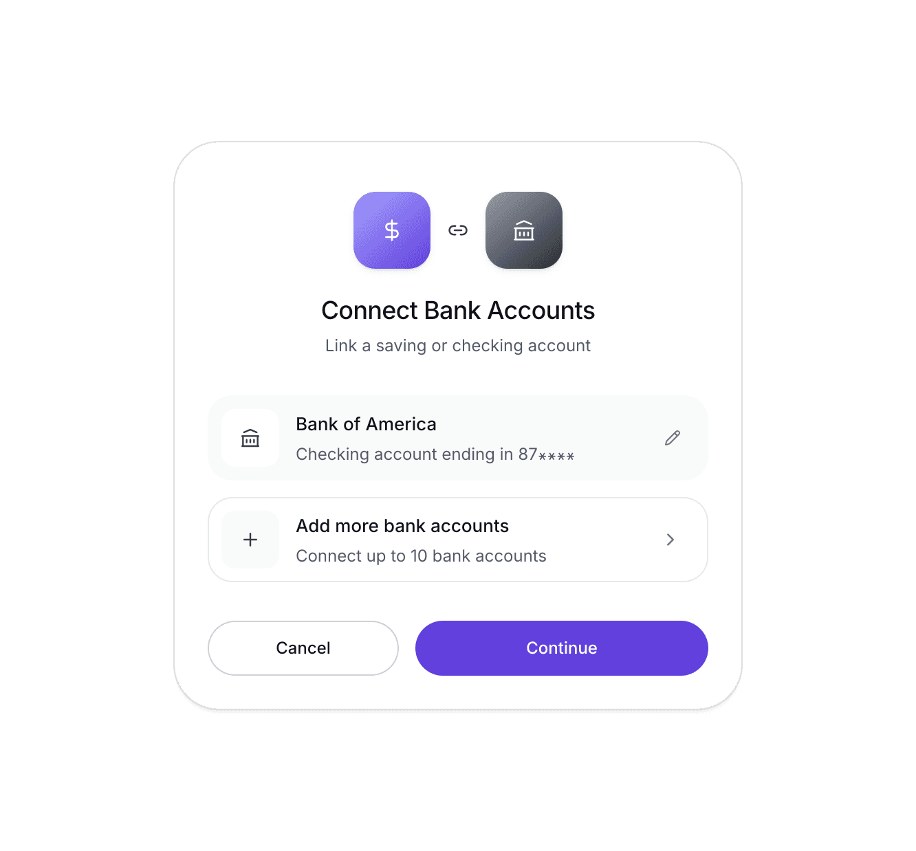 Add bank accounts