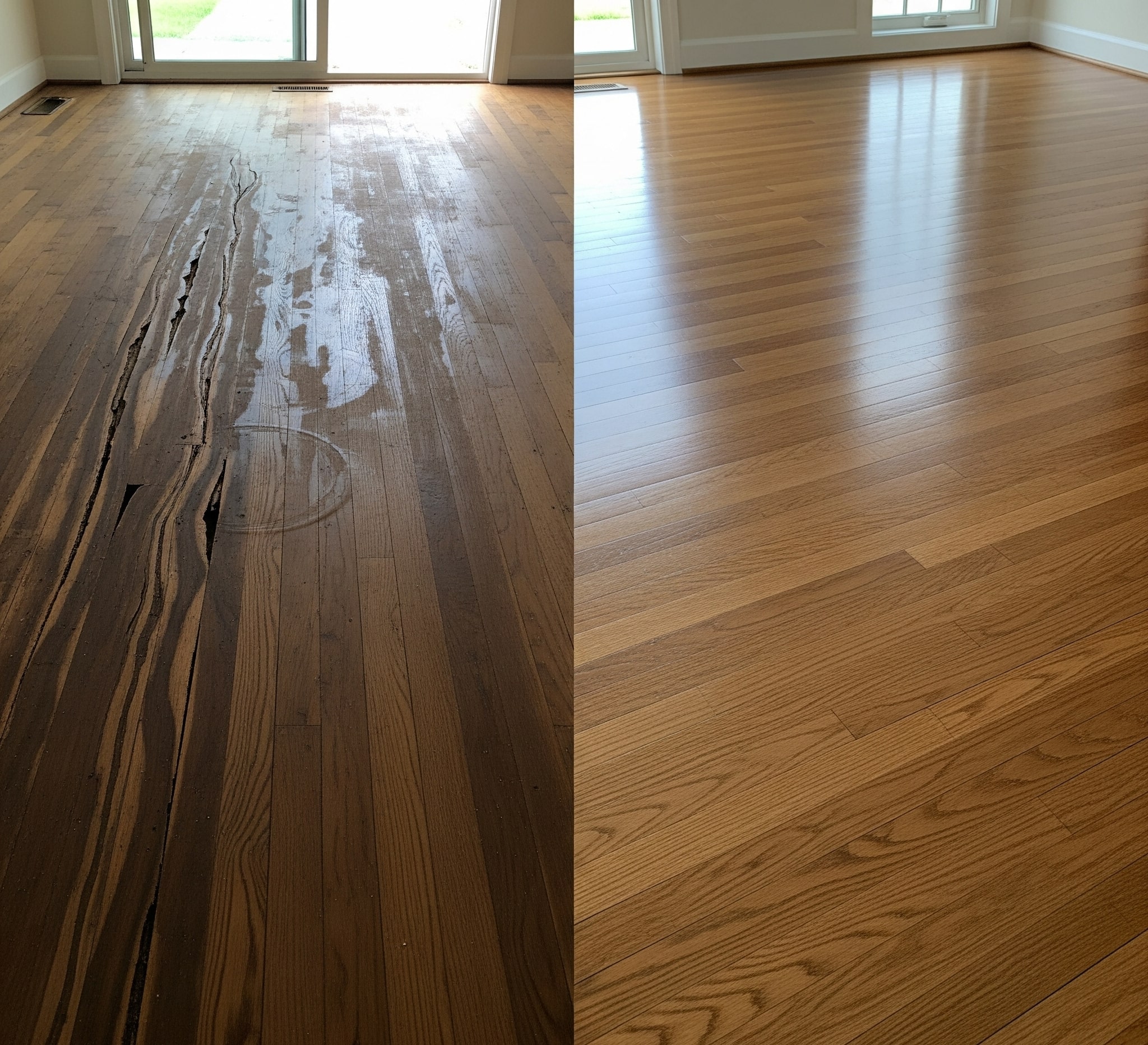 Banks hardwood floors restored after water loss