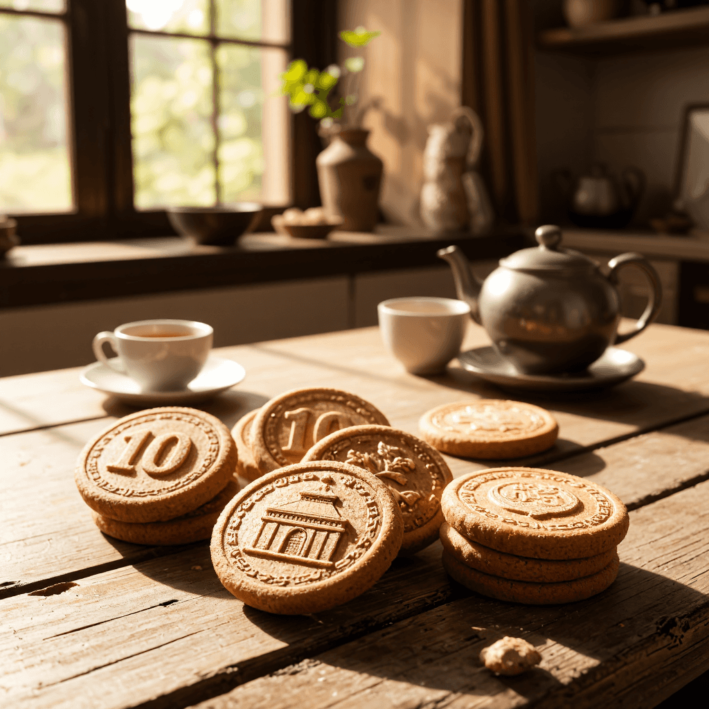product photography of a pack of decorative cookies