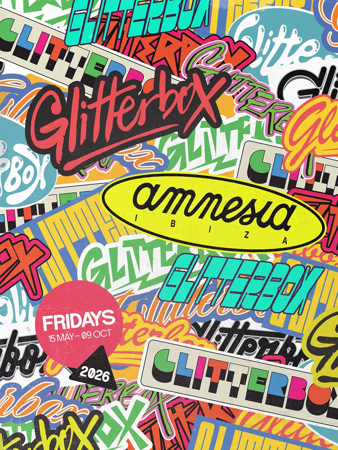 Glitterbox Amnesia Ibiza 2026 residency poster
