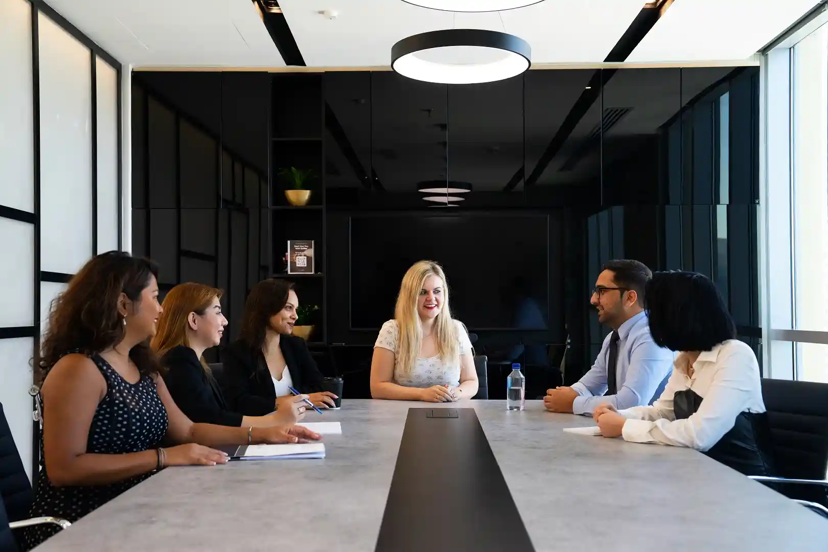 myOffice team collaborating in a Dubai business centre meeting room