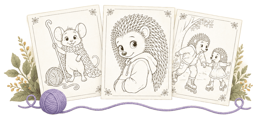 Hazel and Pip printable coloring pages