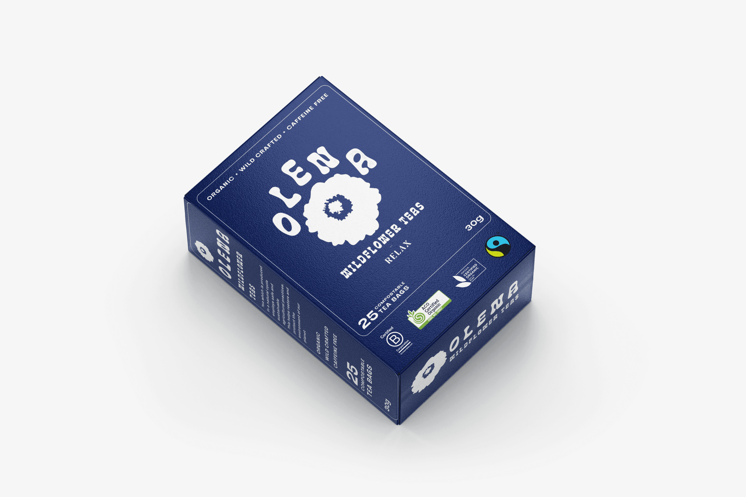 A mockup of a tea box