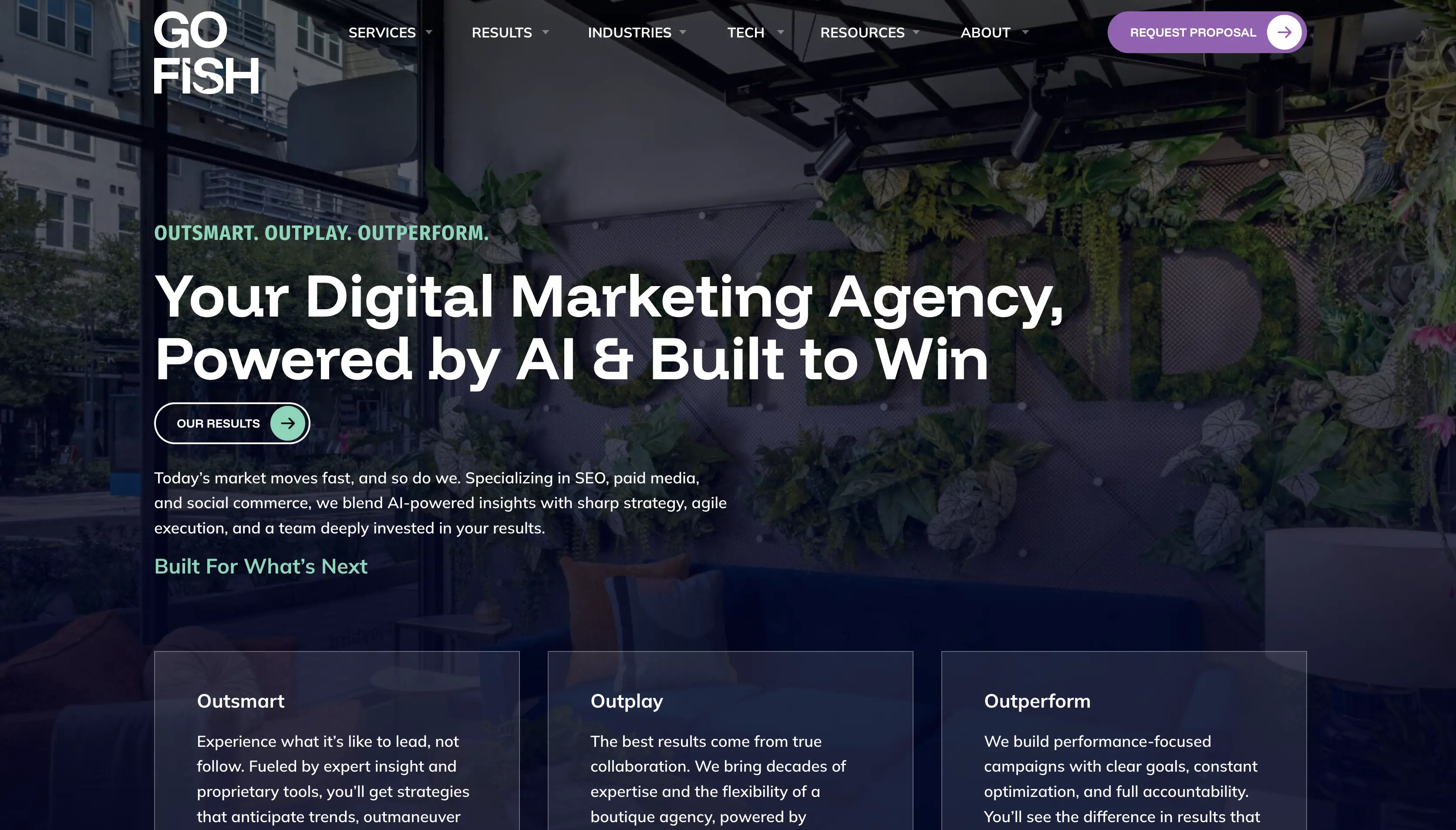 Go Fish Digital — Best for Structured GEO + PR Integration hero image of their home page 