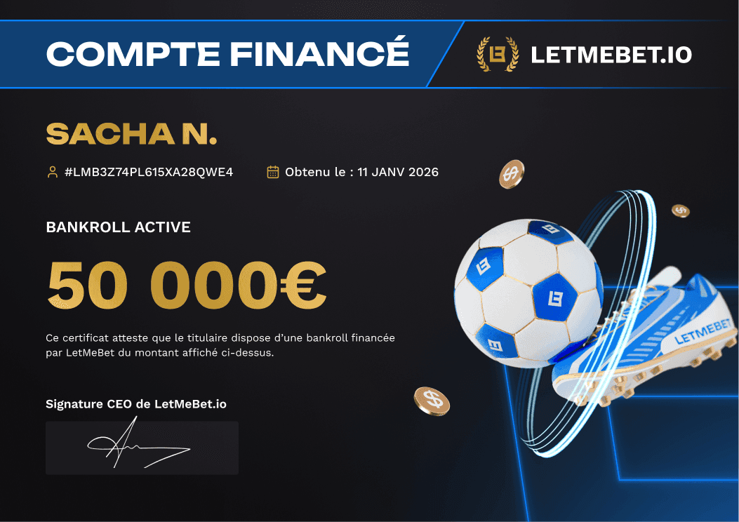 Compte financé LetMeBet Sacha