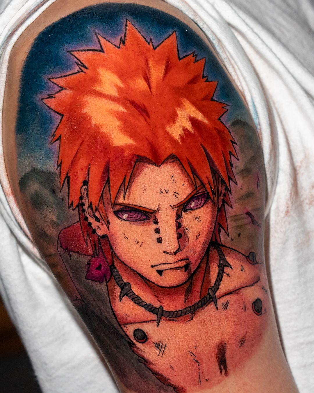 Naruto Pain color tattoo