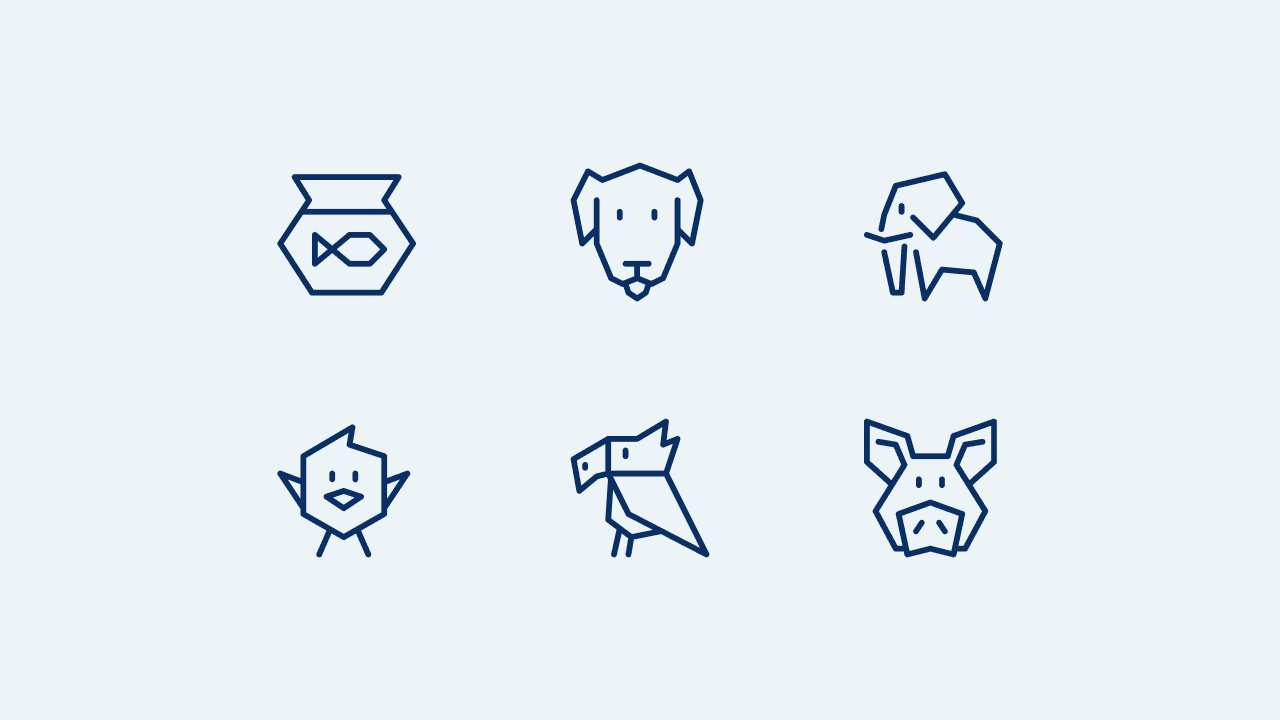 Cyber Line Animal Icon Set