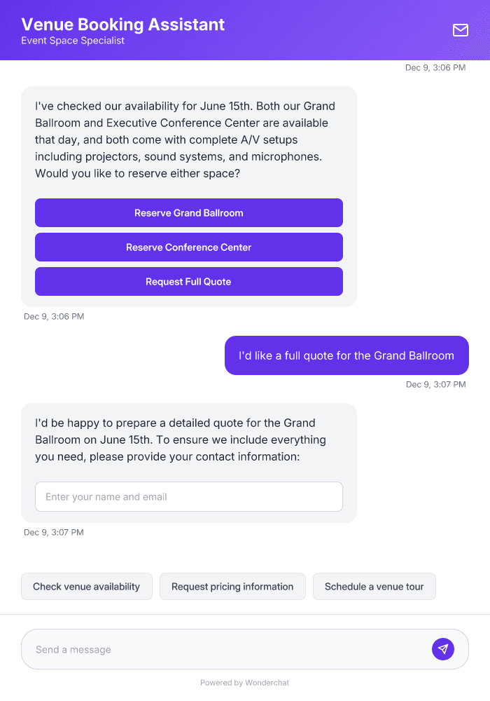 Event Venue Booking AI Agent Template