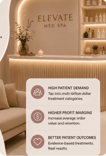 Elevated med spa treatment setting