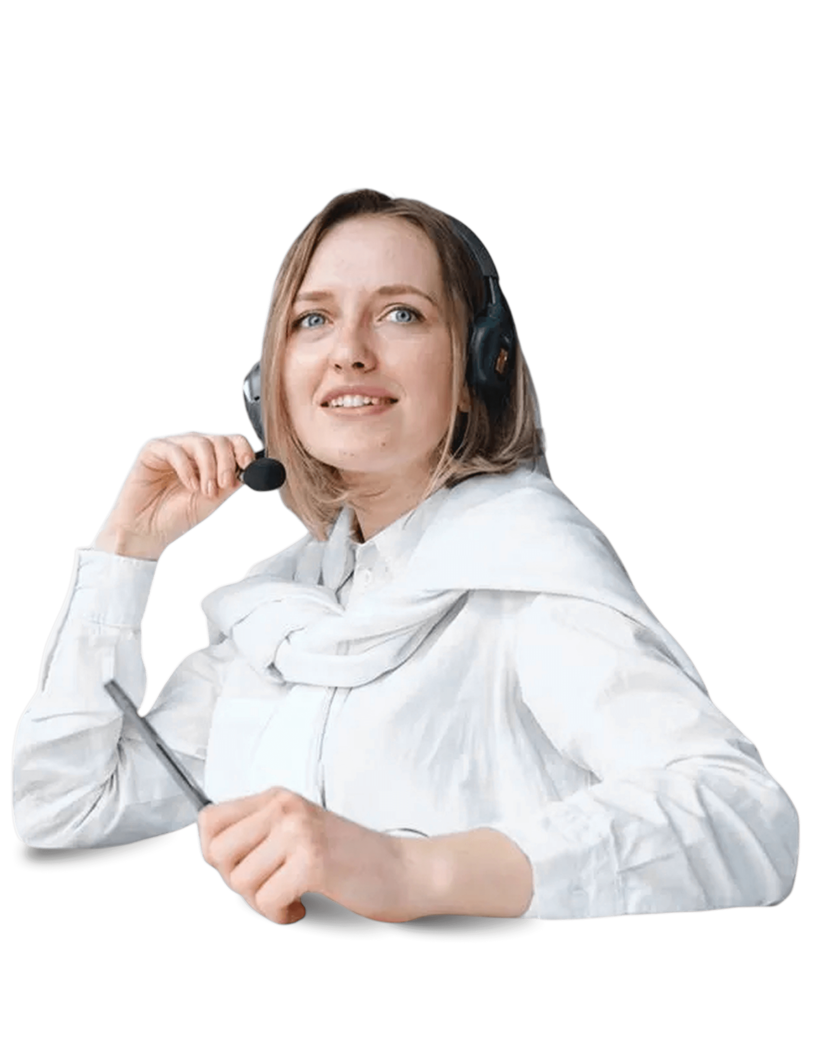 Women with headphone