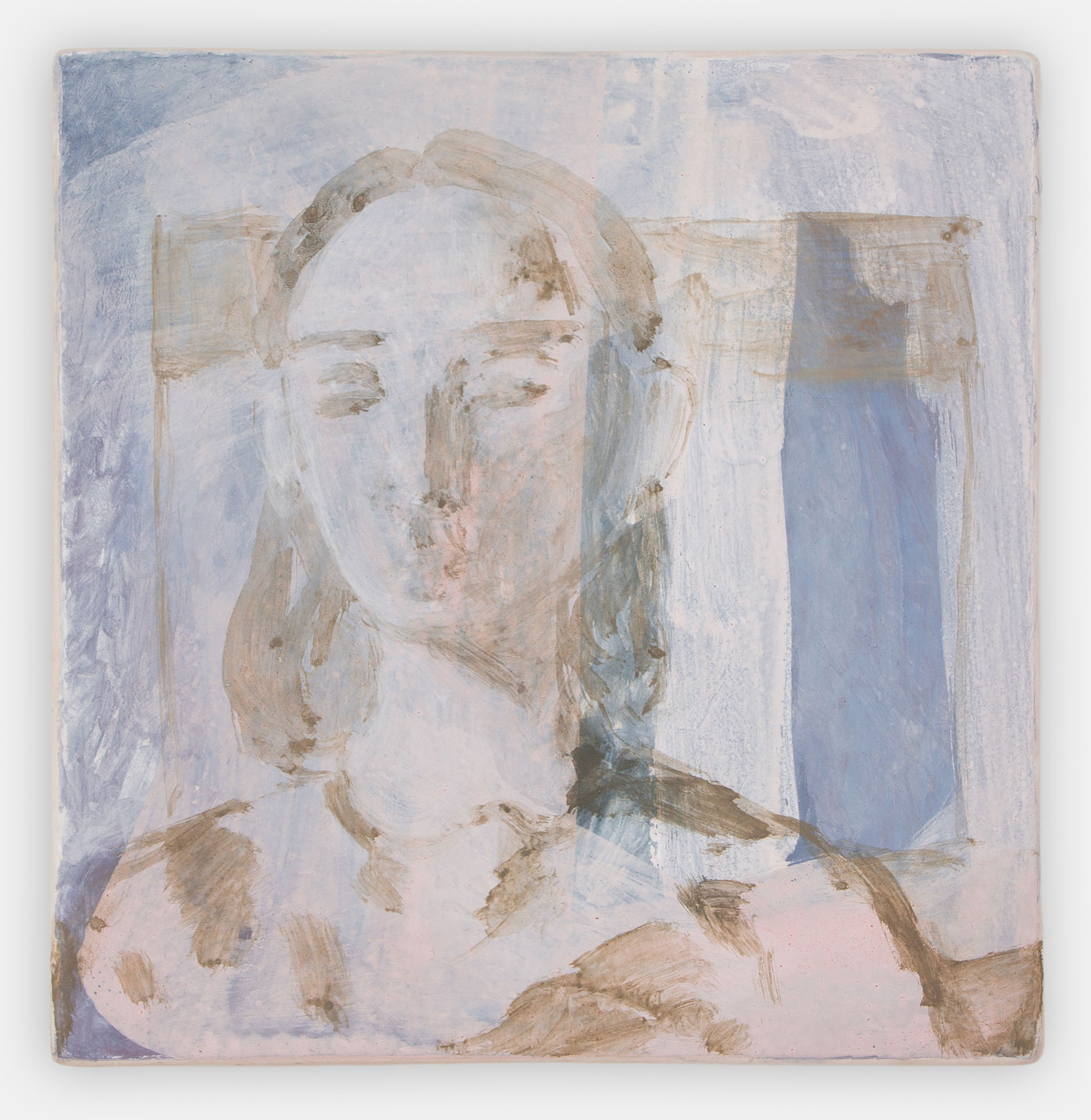 Julie, 2023, egg tempera on panel, 6x6"