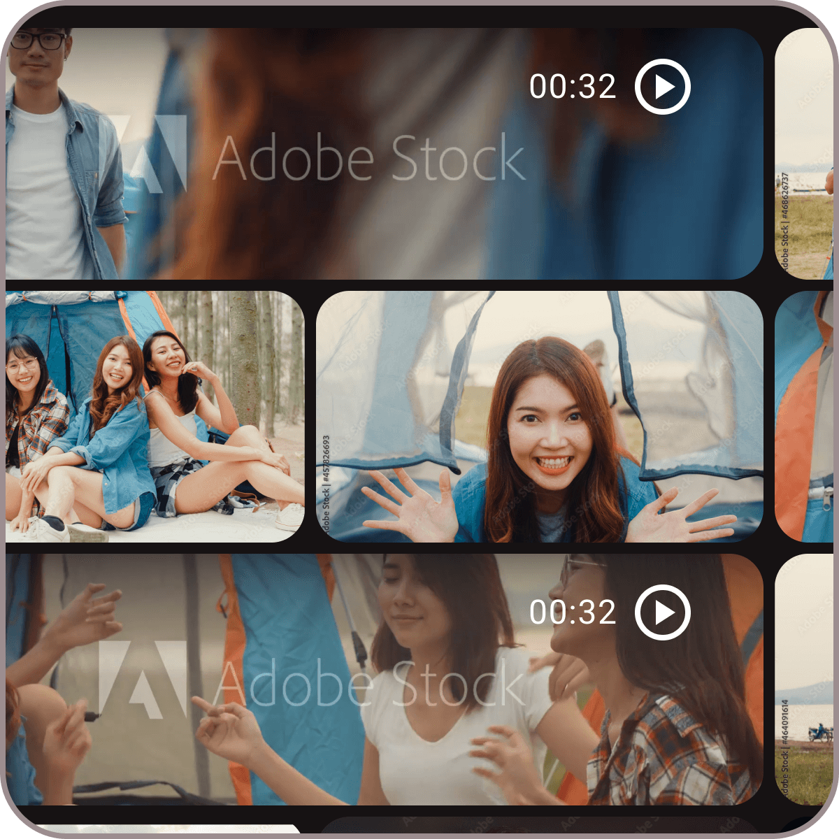 Visual identifiers for media types and vault status, using unique iconography to reduce cognitive load and improve navigation for all users.