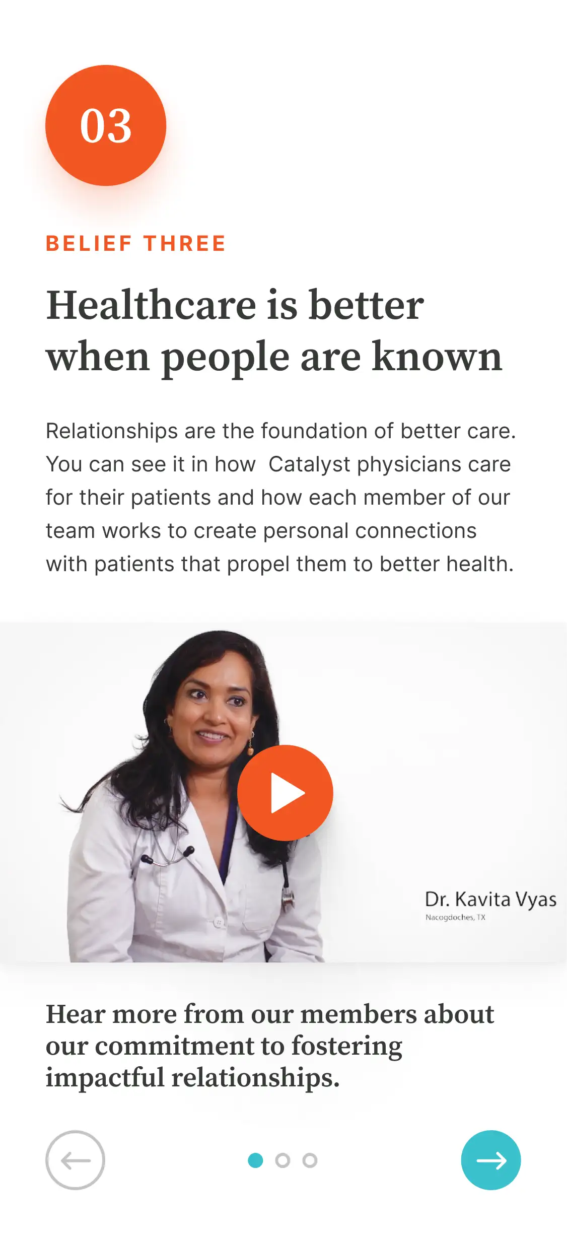 Catalyst Health Group mobile responsive design – testimonials