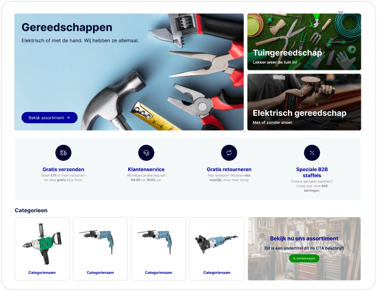 Content widgets voor banners,  acties en uitleg