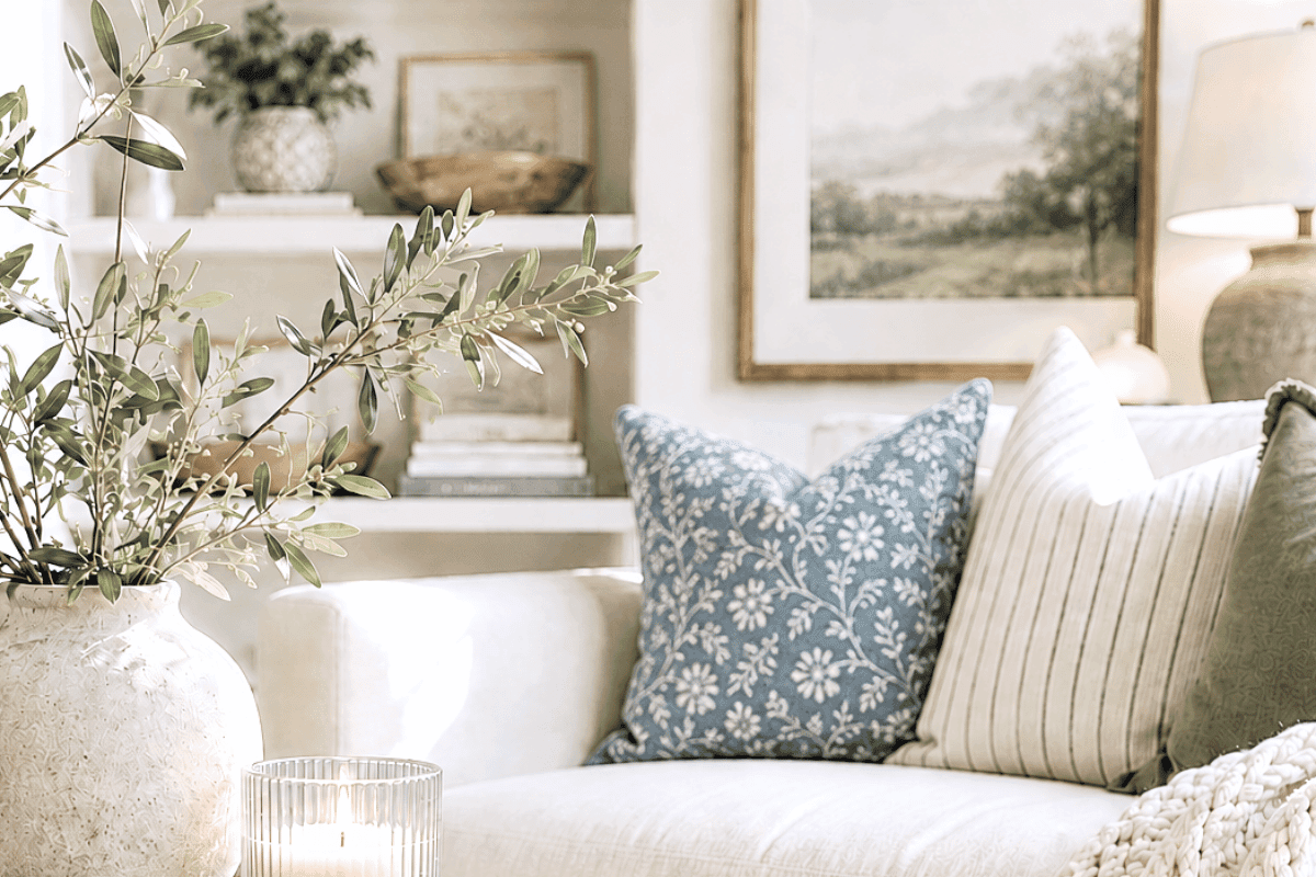 Coastal Farmhouse Living Room Closeup
