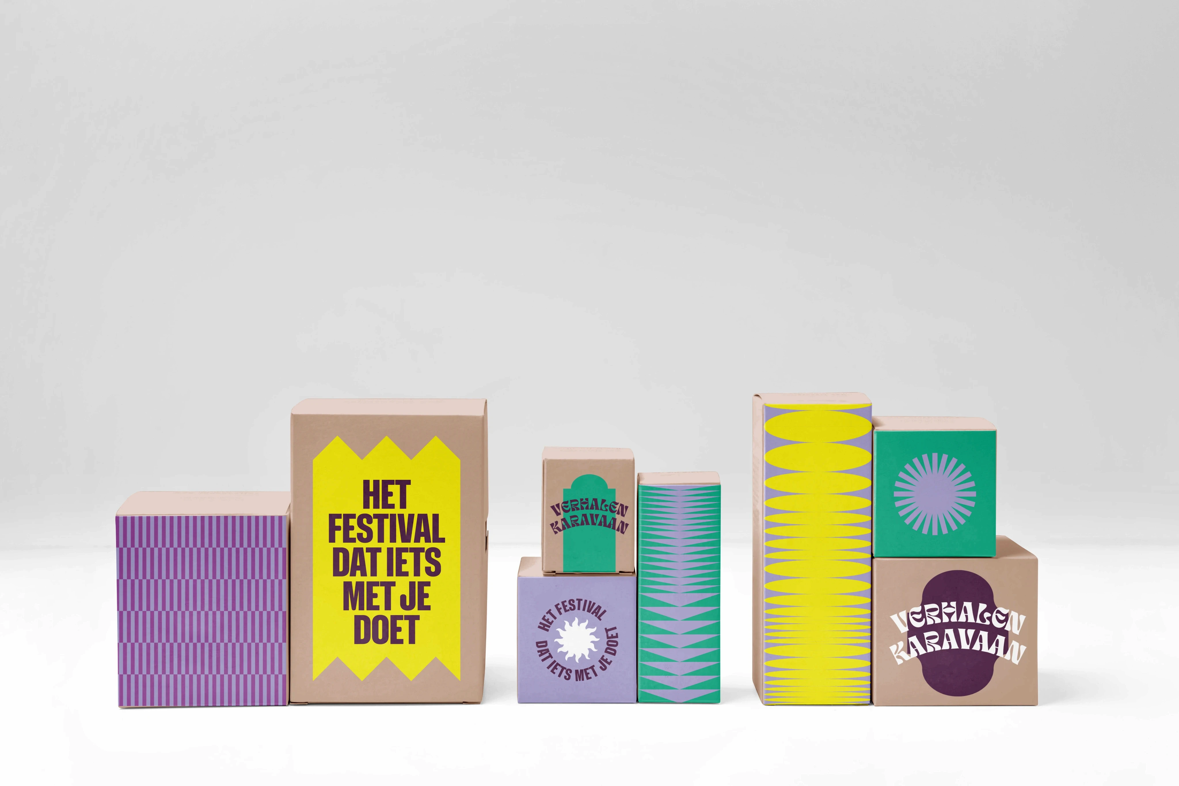 Grafisch ontwerp Verhalen Karavaan dozen