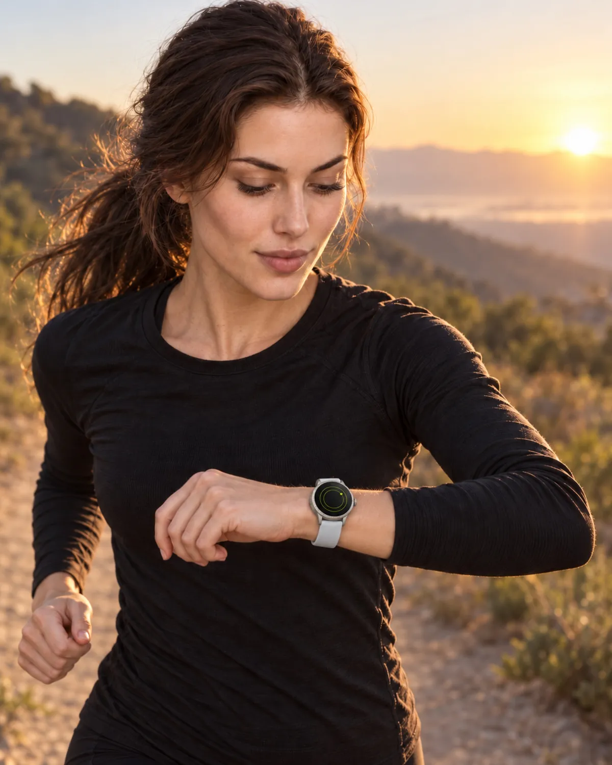 Early-morning trail run, wearing AXIS