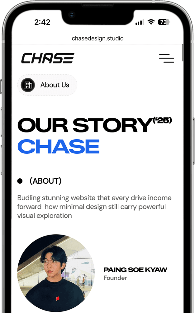 Chase Design Studio About Mobiel Mockup