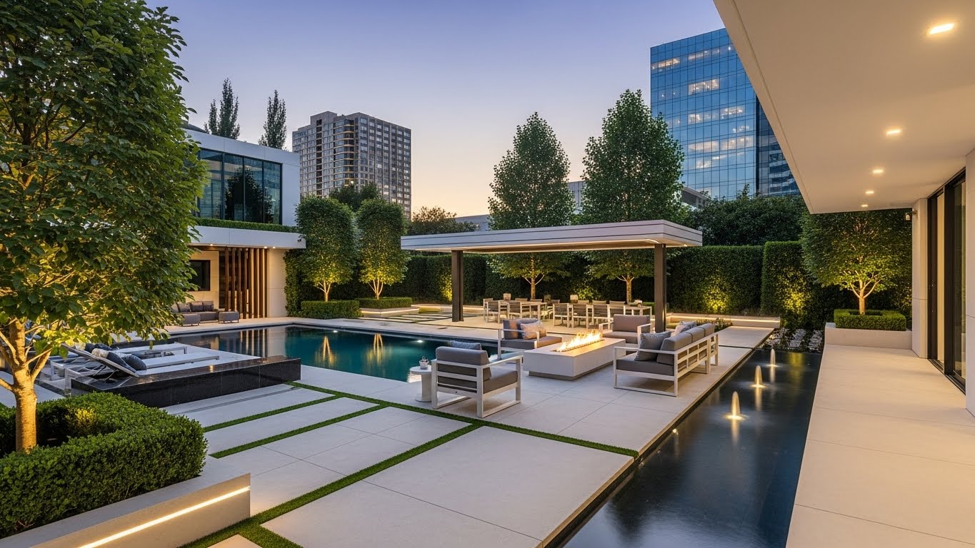 palm trees near buildings