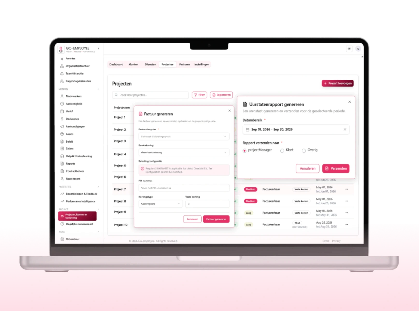 Go Employee All in one platform timesheet, projects and payroll