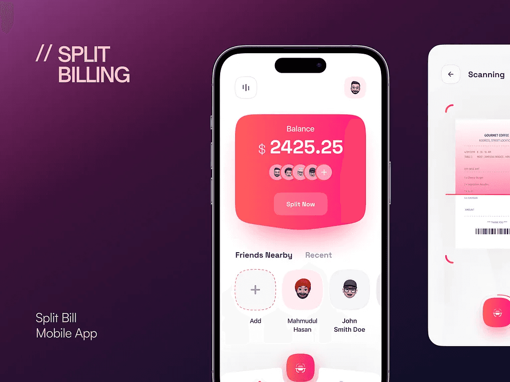 Split Bill Mobile App UI/UX Design