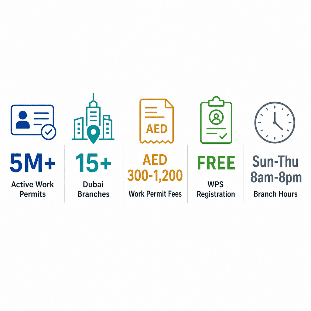 Infographic: Tasheel Centre Dubai - MOHRE Services, Locations and Complete Guide