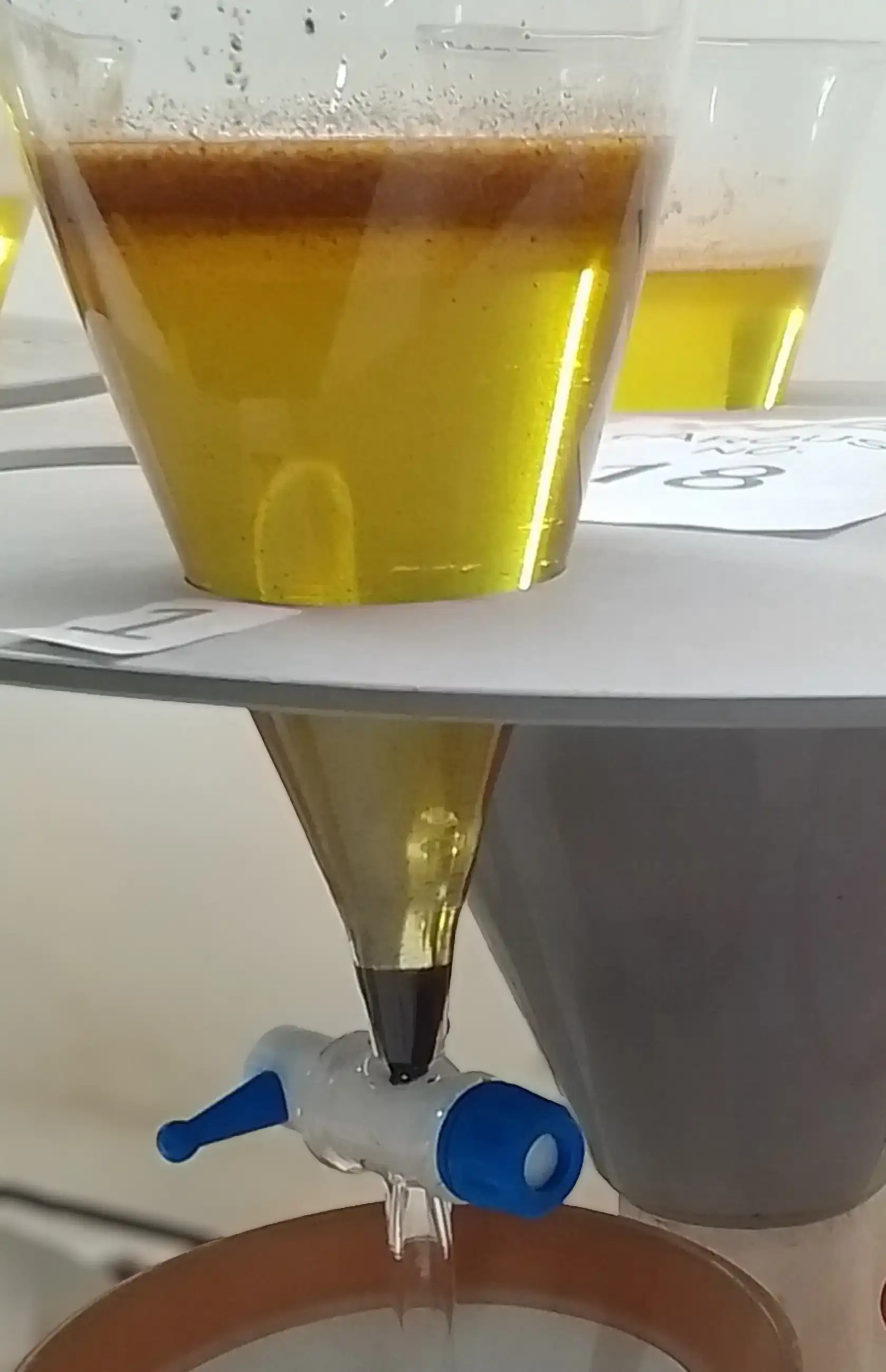 water drop in clear glass mug