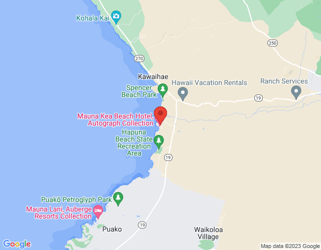 Map showing the location of Mauna Kea Beach Hotel