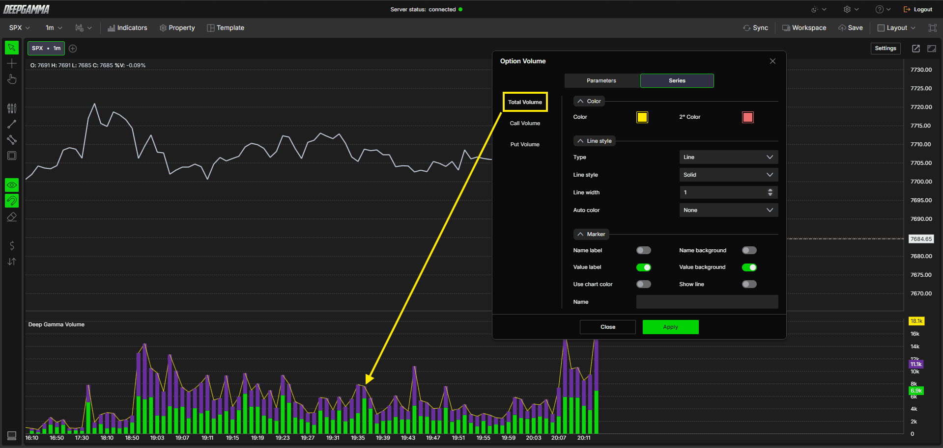 Option Volume - DeepGamma Web. Series screenshot 4.