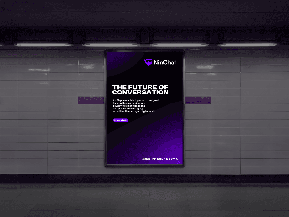 NinChat brand identity mockup