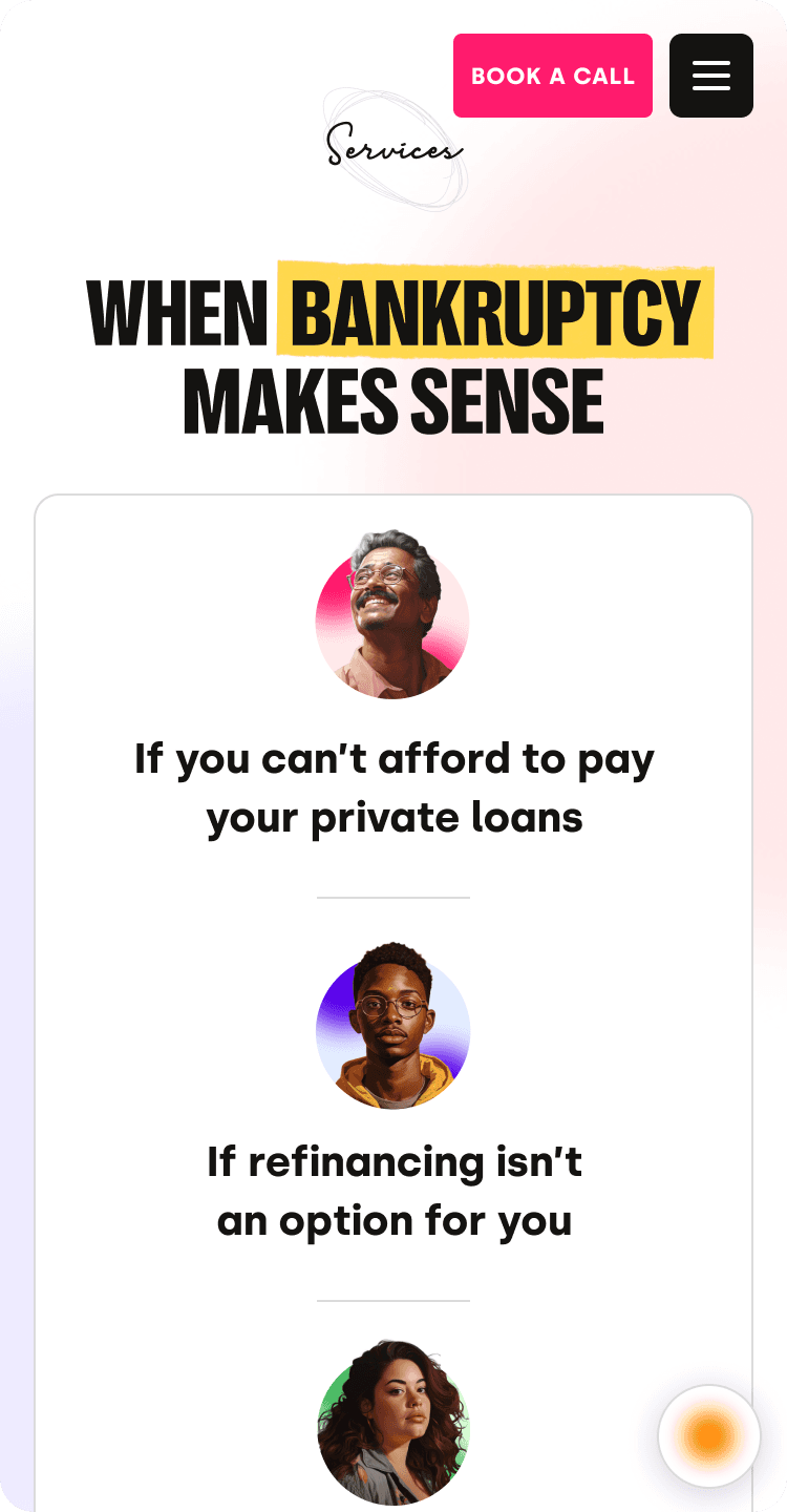 Student Loan Strategist potential scenarios - mobile.