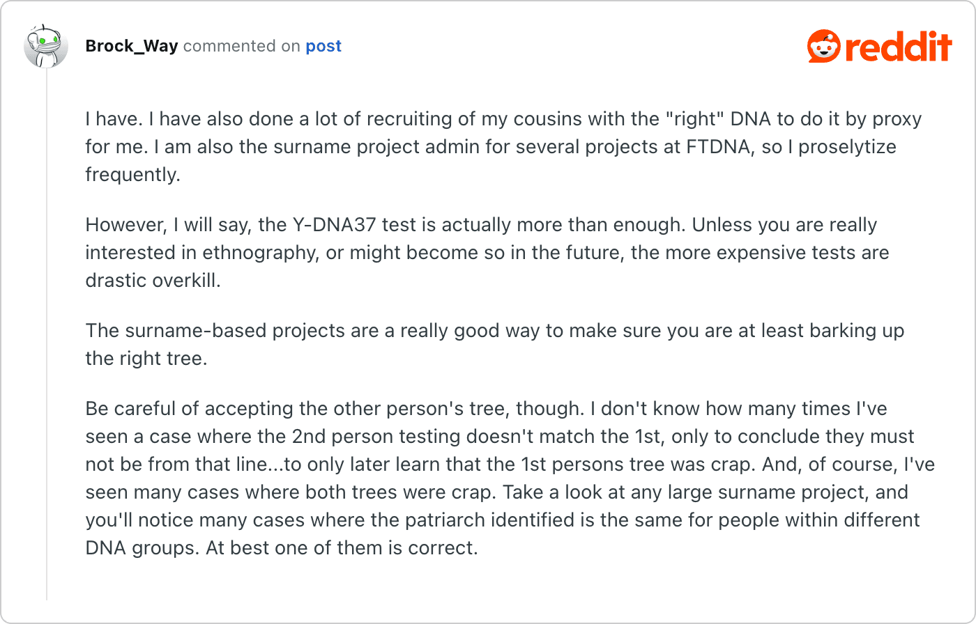 Post on Reddit
