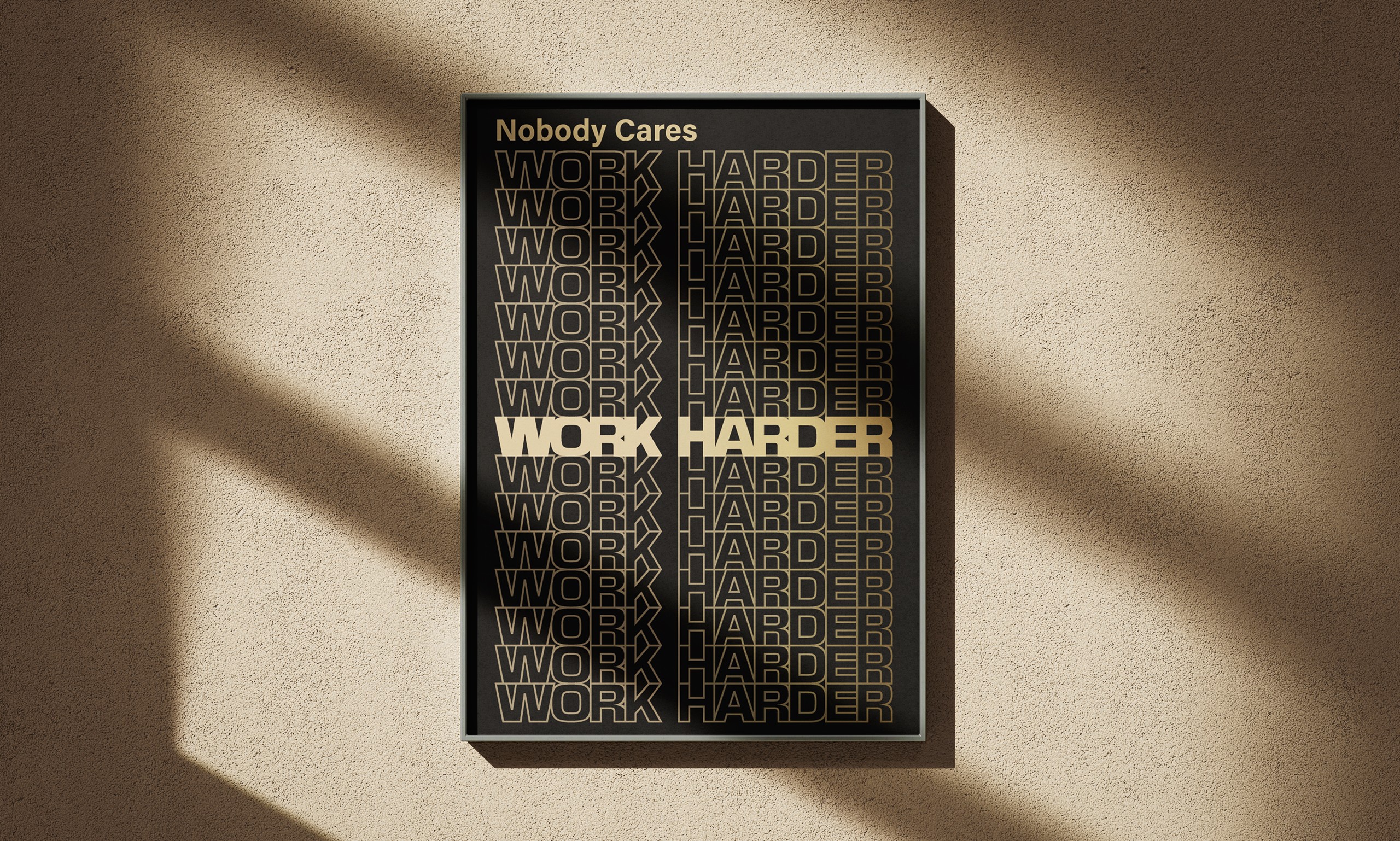 Work ahrder motivational poster design