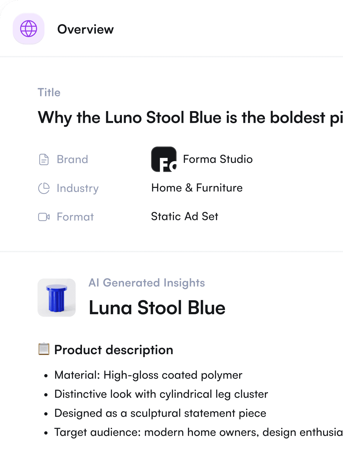 example of a brief made with admove ai