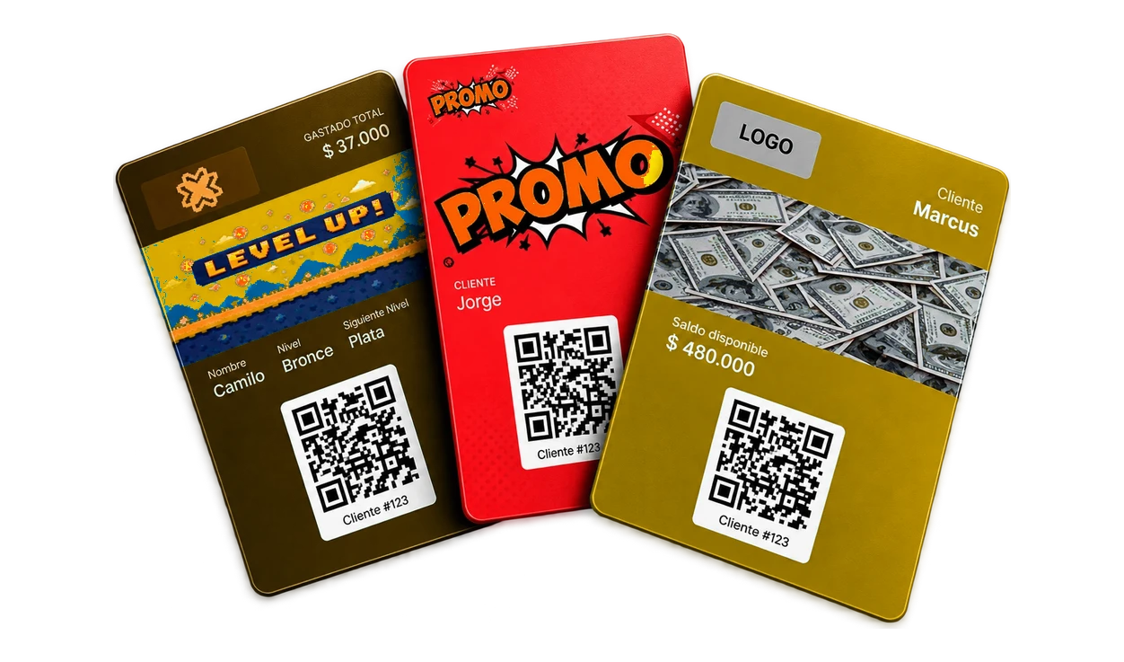 Three LOOP digital wallet cards: tiers, promotion and balance
