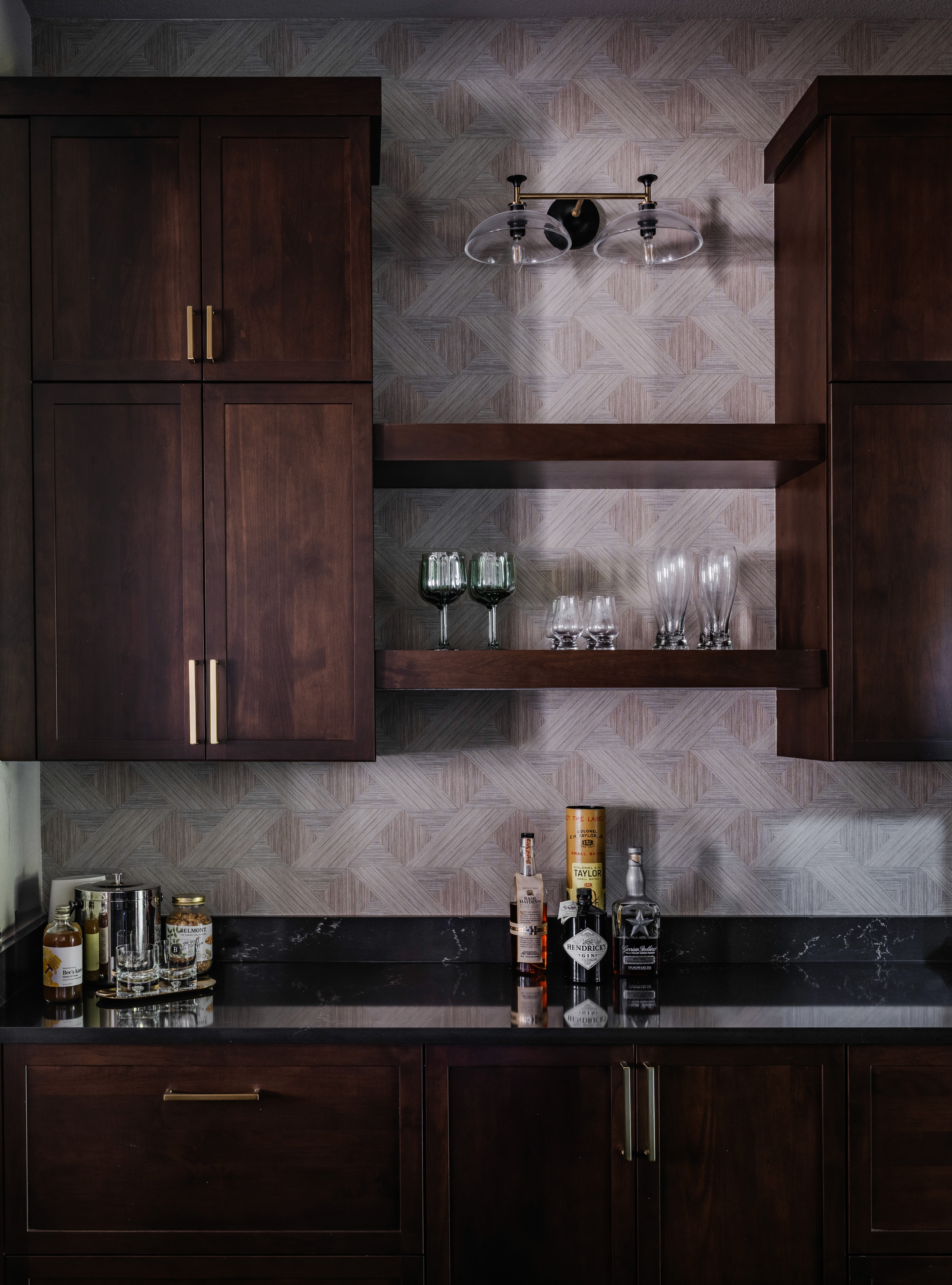 Turnbuoy: Brown stain cabinets