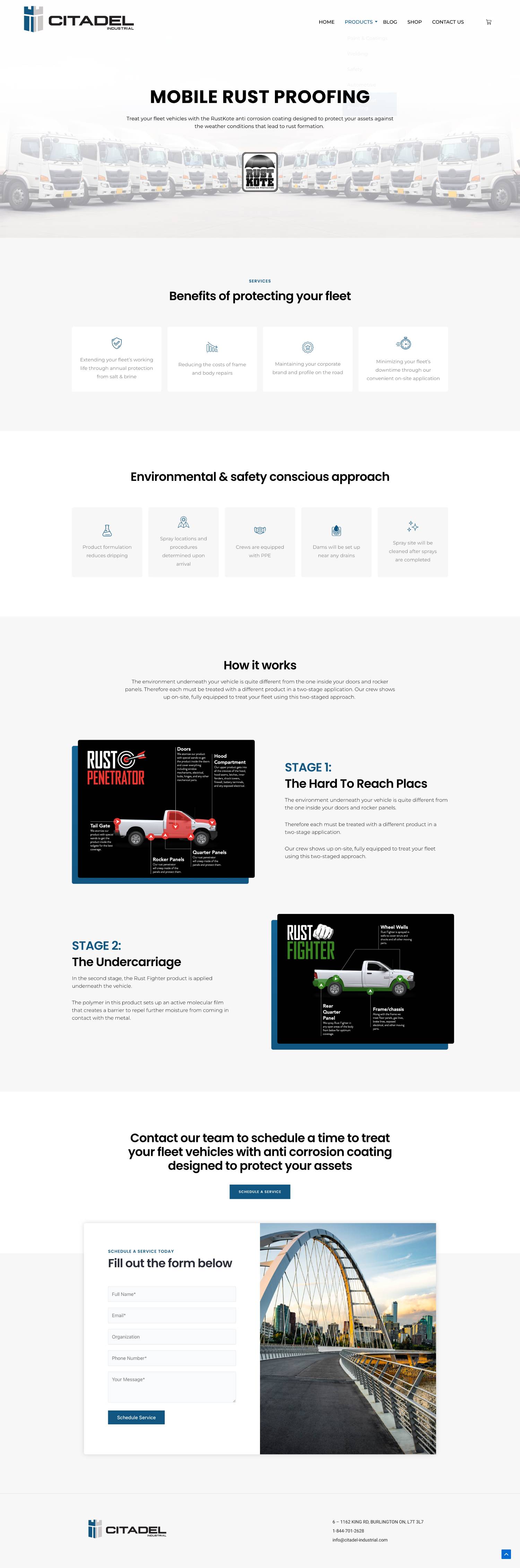 Home page of Citadel Industrial website vol.1