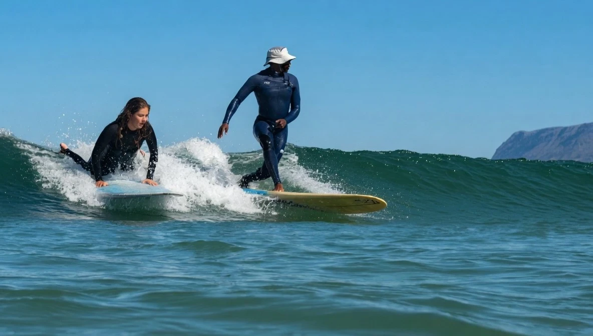 A man surfing