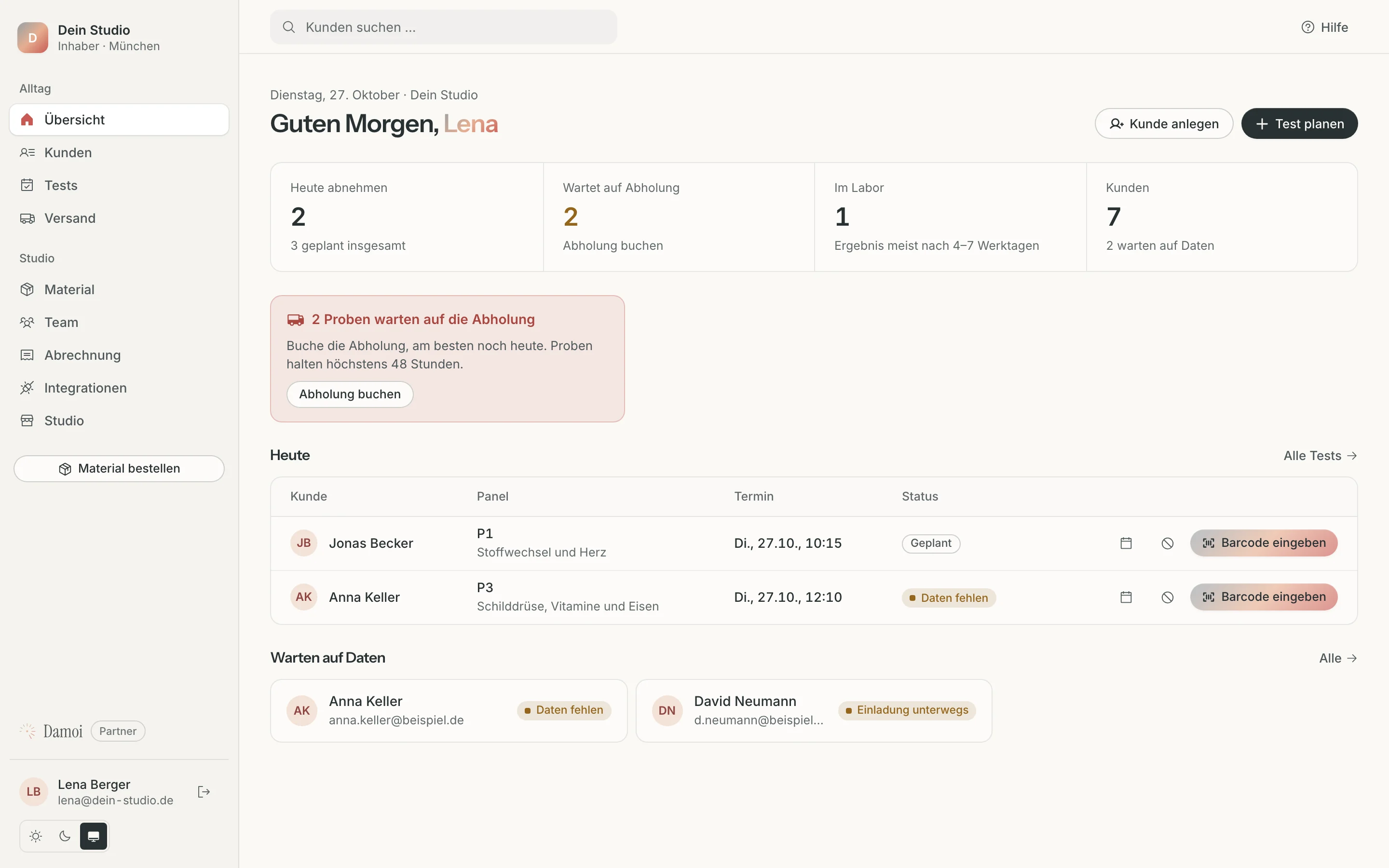 Partner-Portal: Übersicht