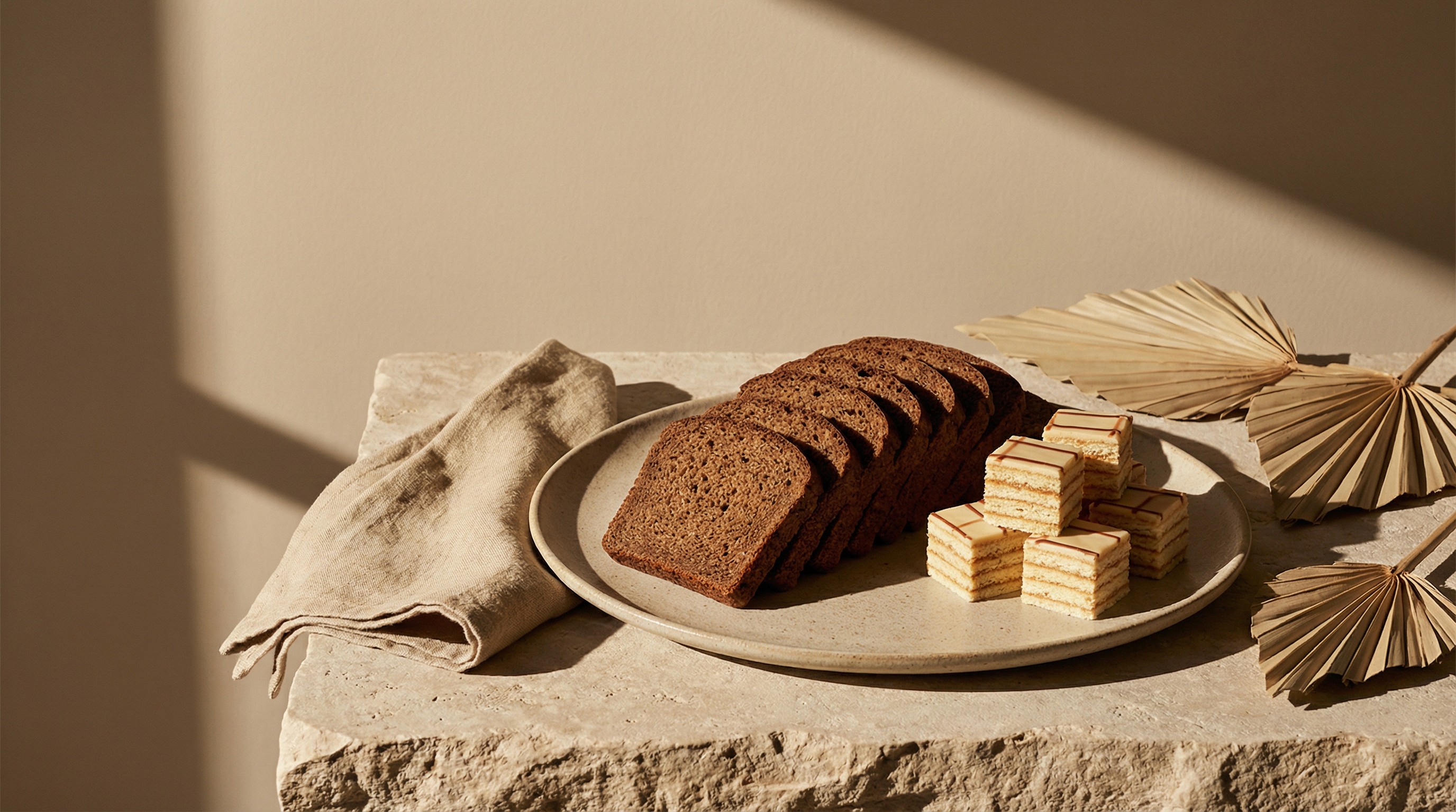 sweets and bread in a plate