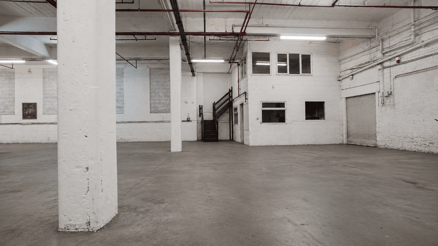 Warehouse filming location with mezzanine office space at FOUND Deptford