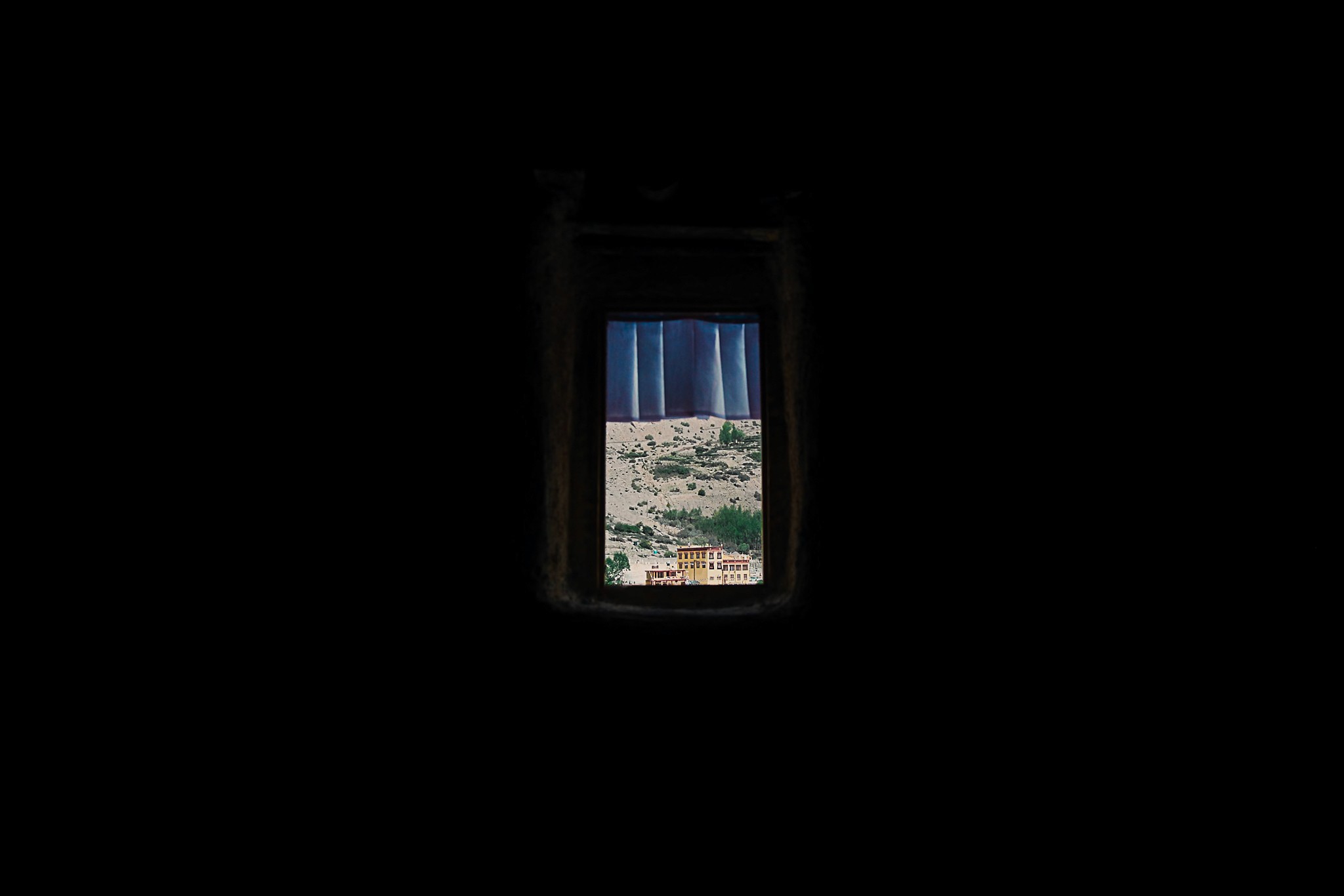 Spitian architecture, window, Dhankar Monastery