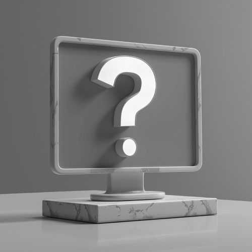 Ein Computer Bildschirm, der ein Fragezeichen anzeigt.