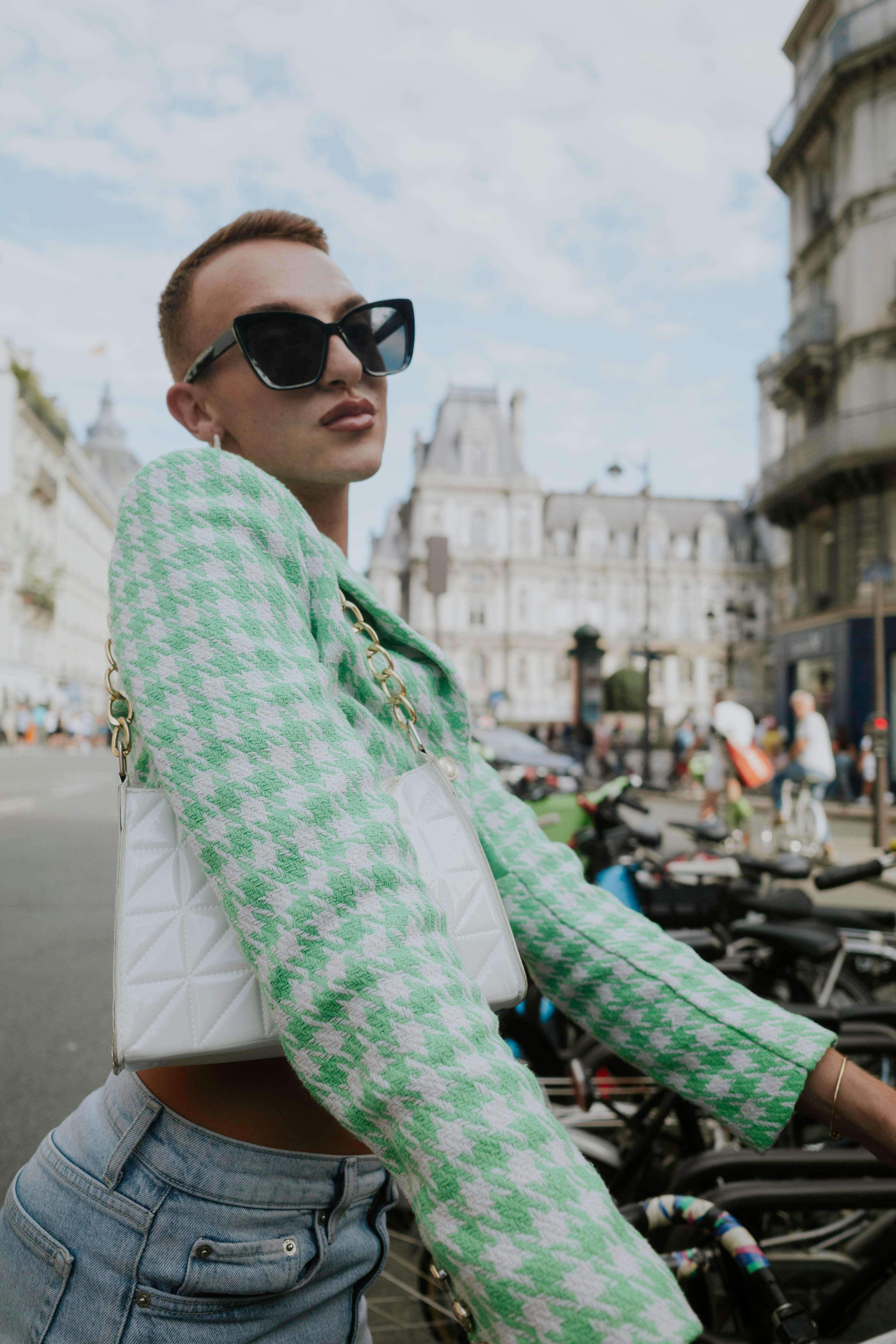 model wearing sunglasses