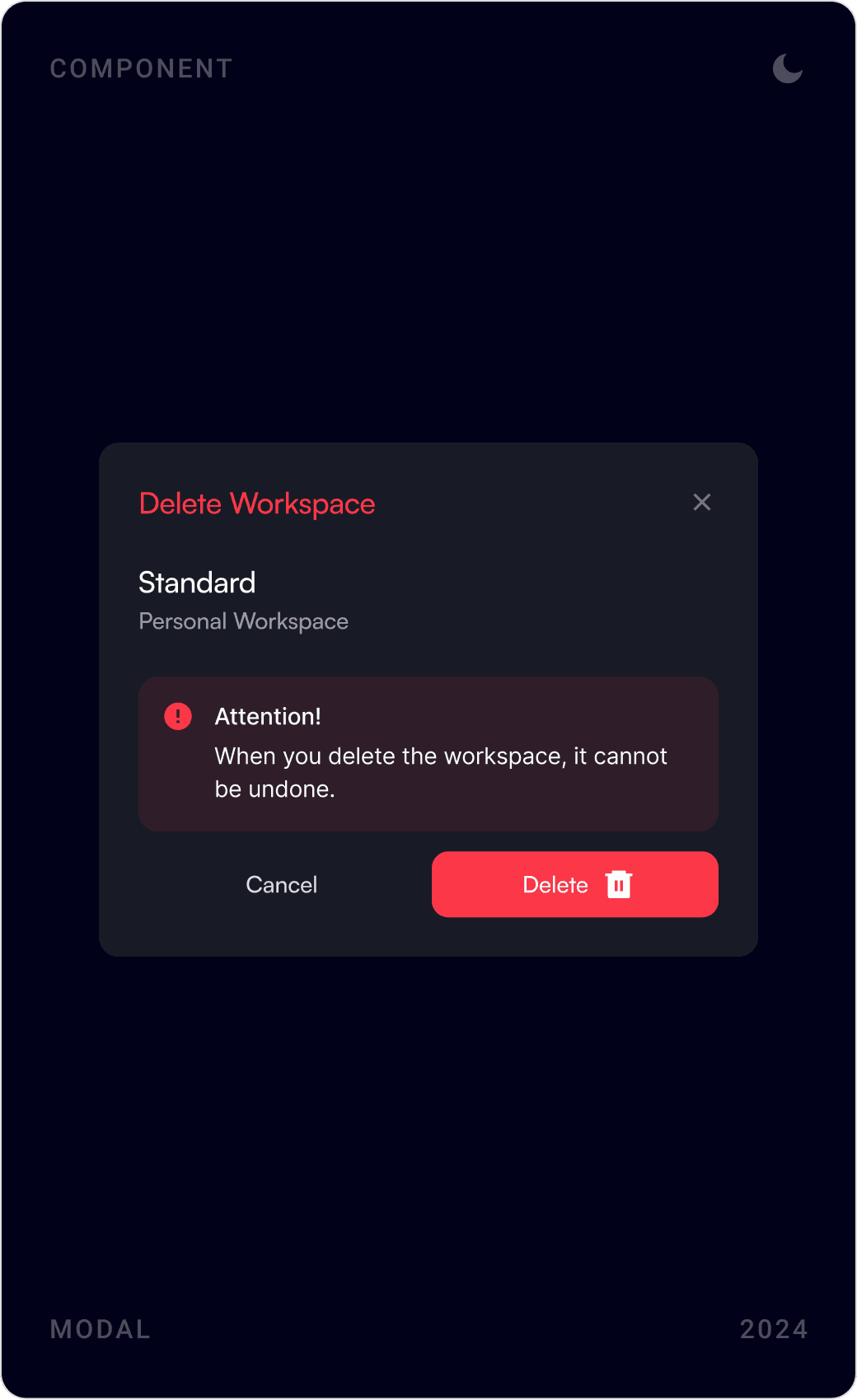 Modern High-Risk Action Confirmation Modal Design