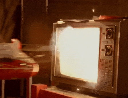 Hitting-television Electric-guitar