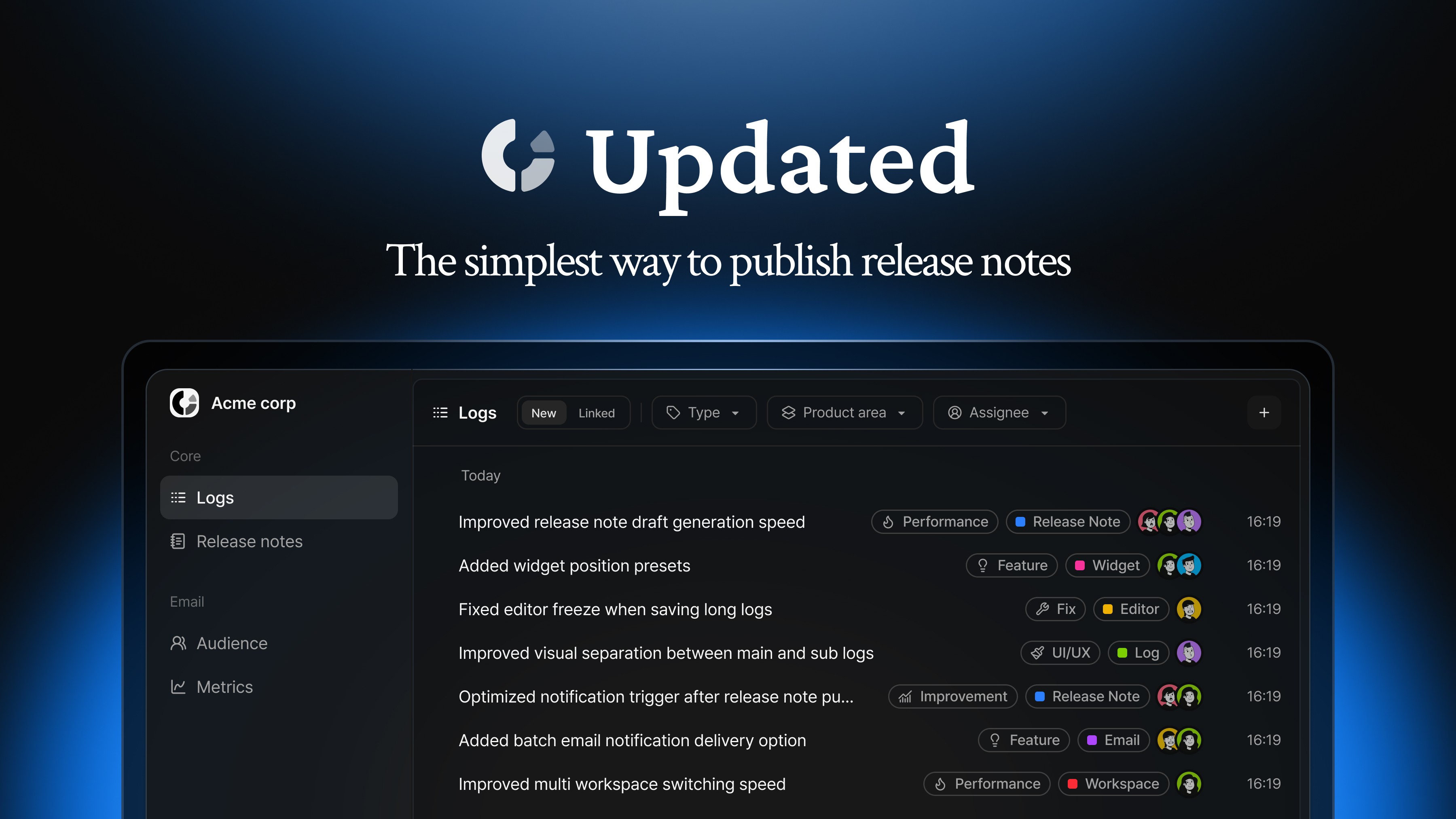 Updated.dev Screenshot